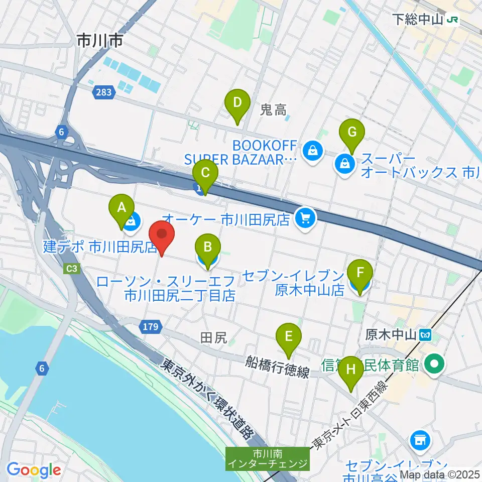 アートスペースBASAC周辺のコンビニエンスストア一覧地図