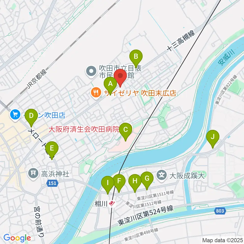 うたまくらピアノ工房周辺のコンビニエンスストア一覧地図