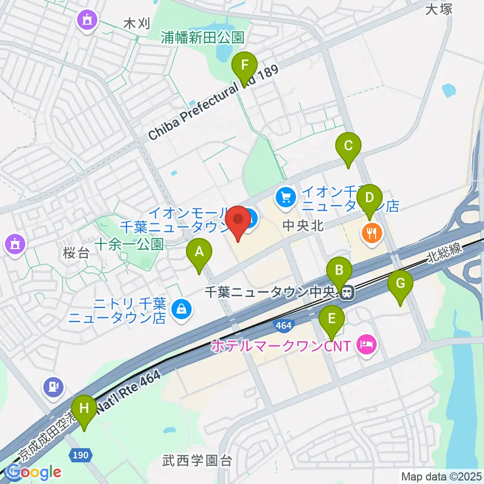 島村楽器 イオンモール千葉ニュータウン店周辺のコンビニエンスストア一覧地図