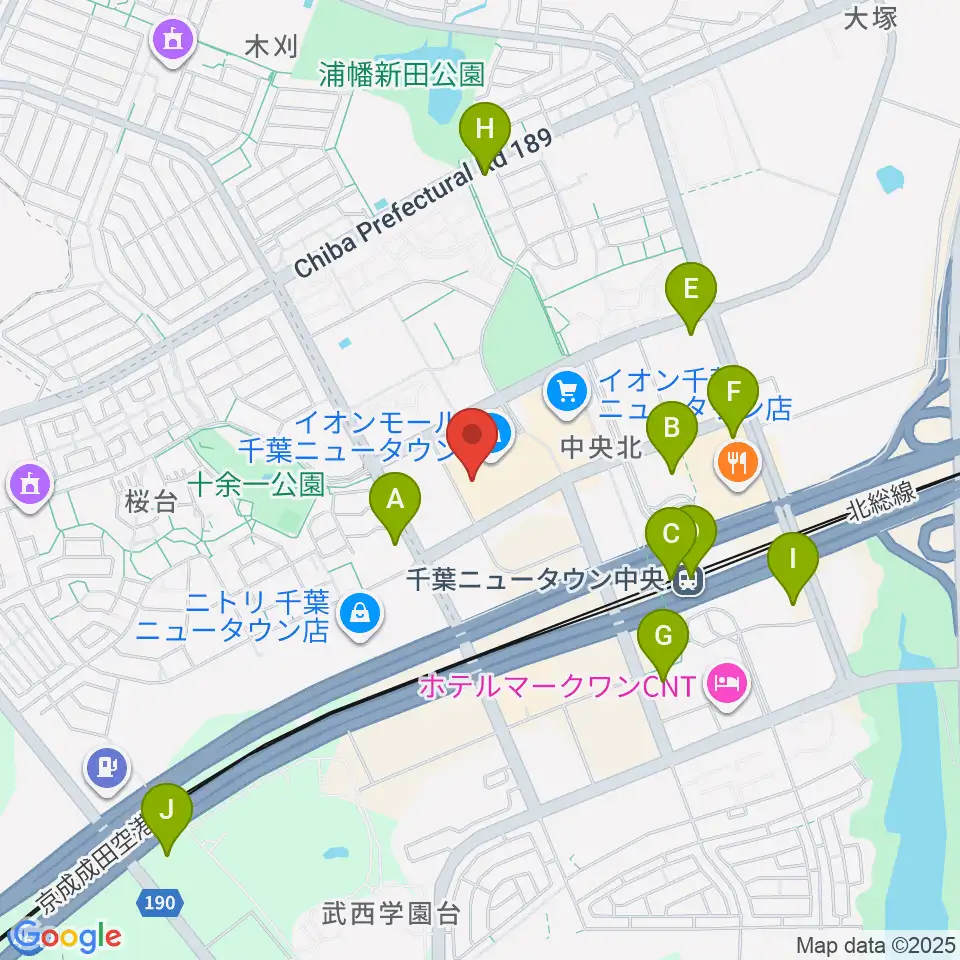 島村楽器 イオンモール千葉ニュータウン店周辺のコンビニエンスストア一覧地図