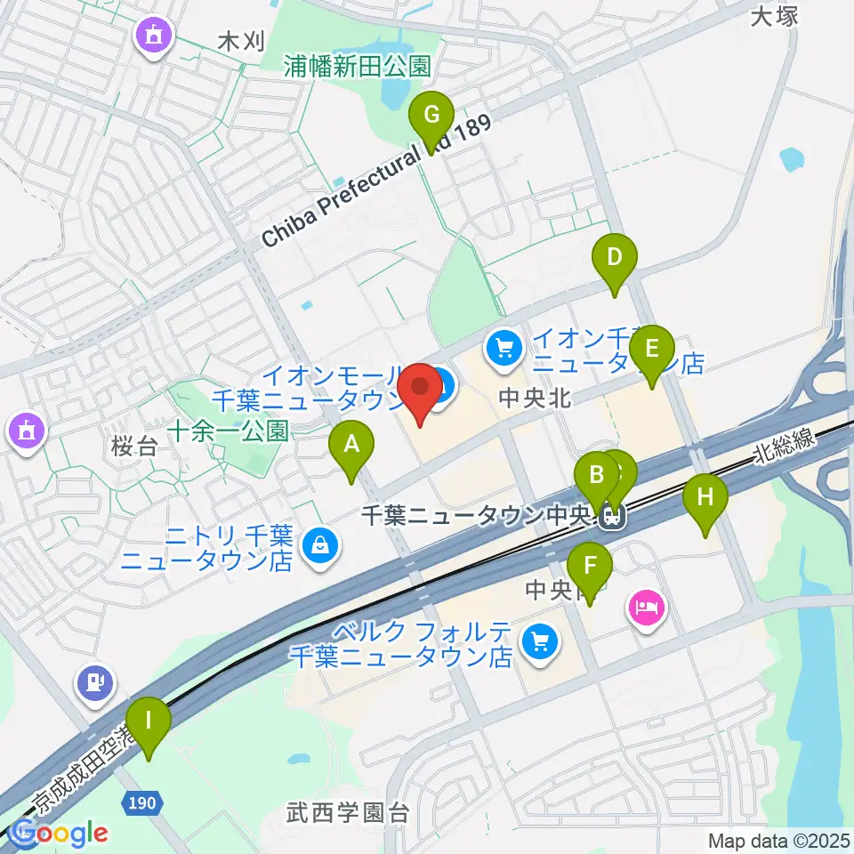 島村楽器 イオンモール千葉ニュータウン店周辺のコンビニエンスストア一覧地図