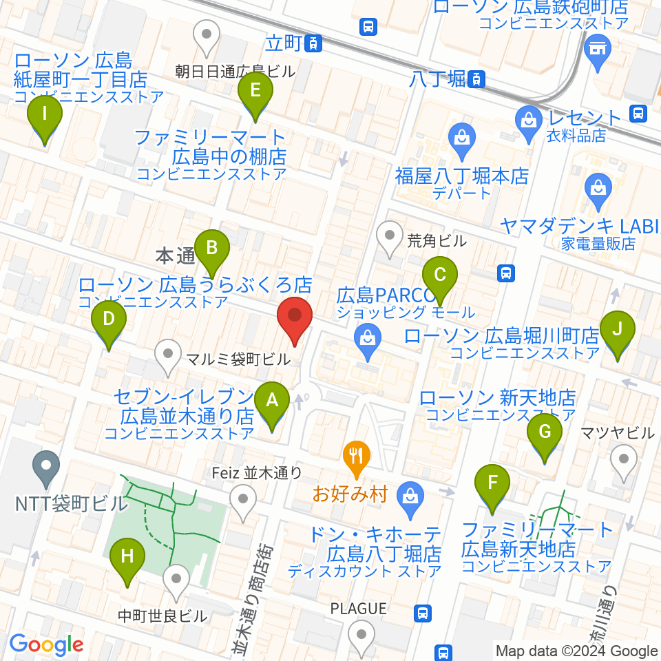 遠藤管楽器店周辺のコンビニエンスストア一覧地図
