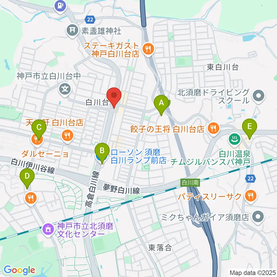タータン周辺のコンビニエンスストア一覧地図
