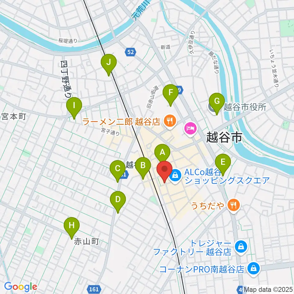 越谷イージーゴーイングス周辺のコンビニエンスストア一覧地図