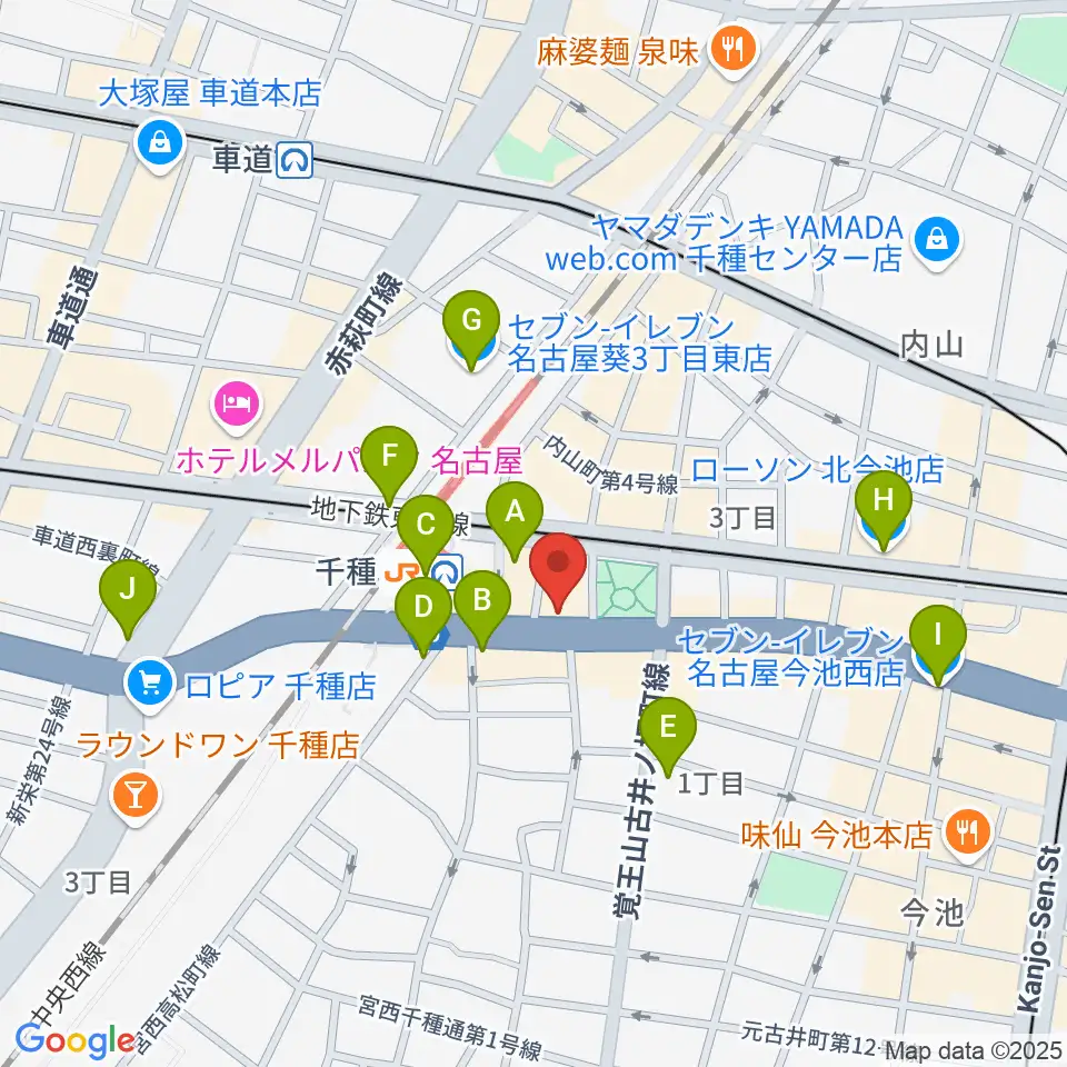 中善楽器ブレーメン周辺のコンビニエンスストア一覧地図
