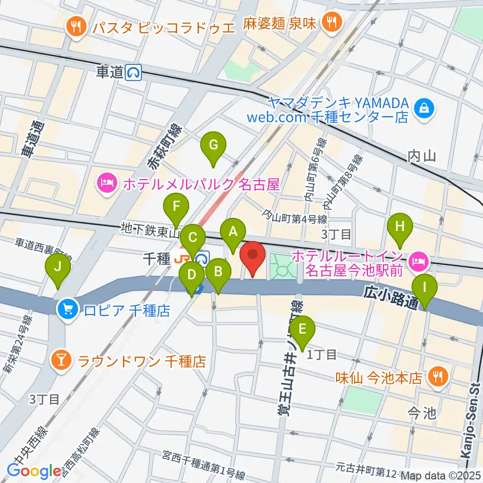 中善楽器ブレーメン周辺のコンビニエンスストア一覧地図