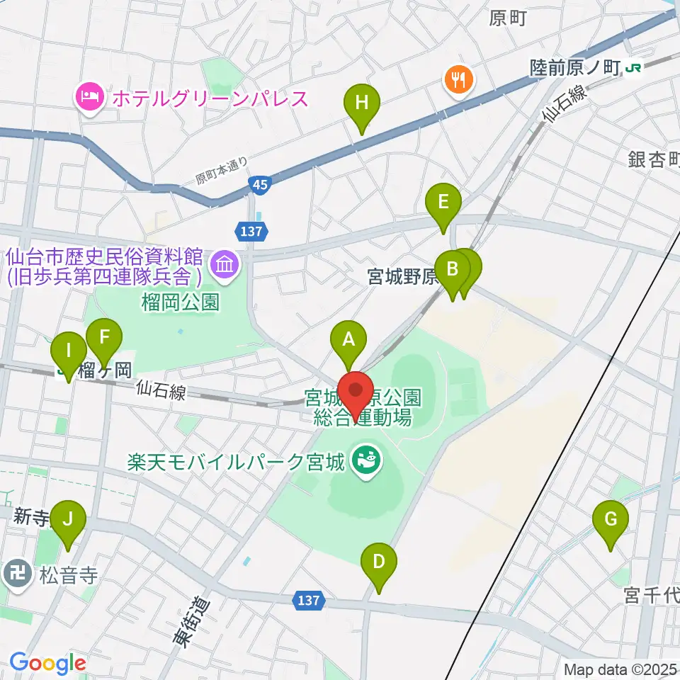 Rakuten.FM TOHOKU周辺のコンビニエンスストア一覧地図