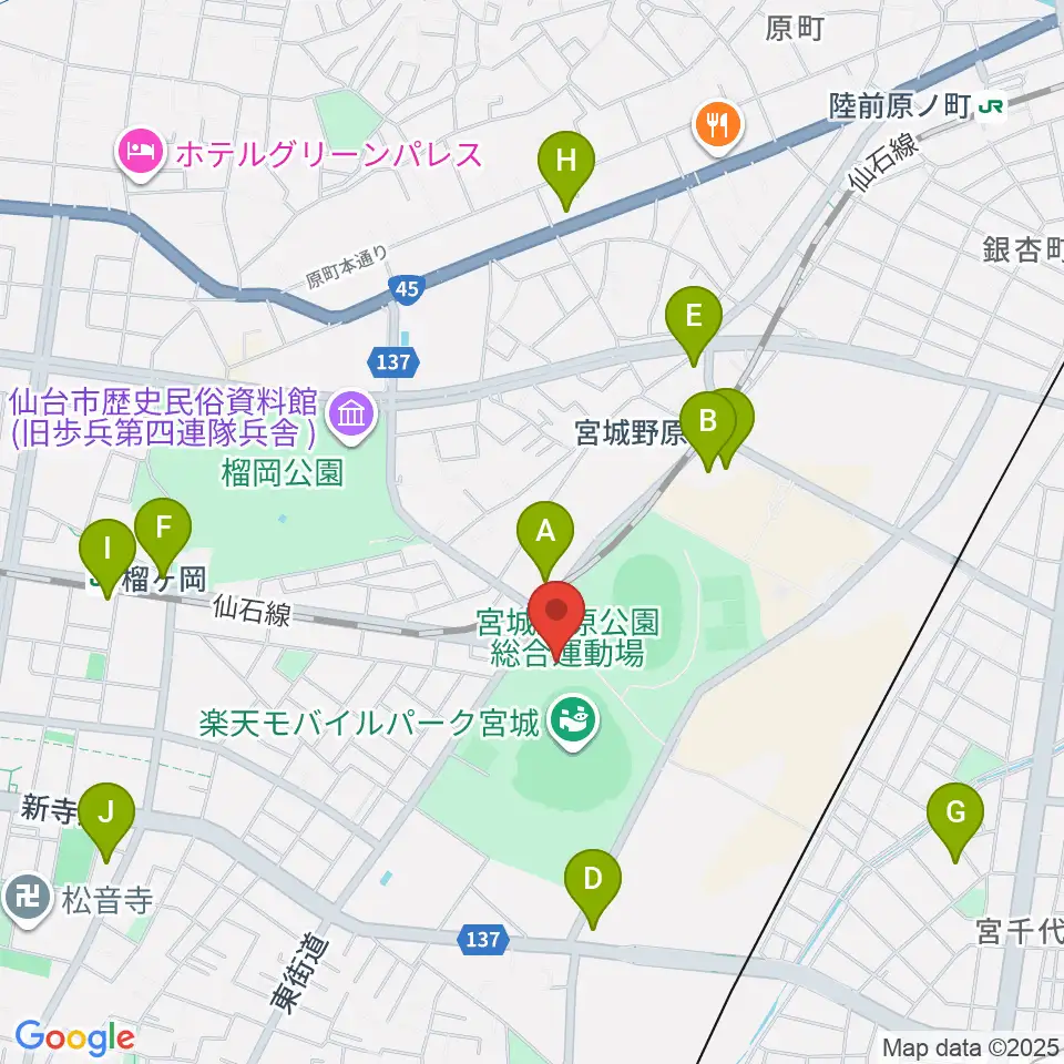 Rakuten.FM TOHOKU周辺のコンビニエンスストア一覧地図