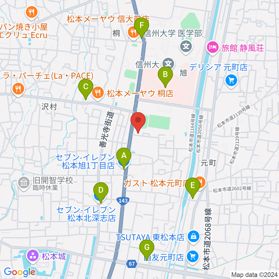 鈴木鎮一記念館周辺のコンビニエンスストア一覧地図