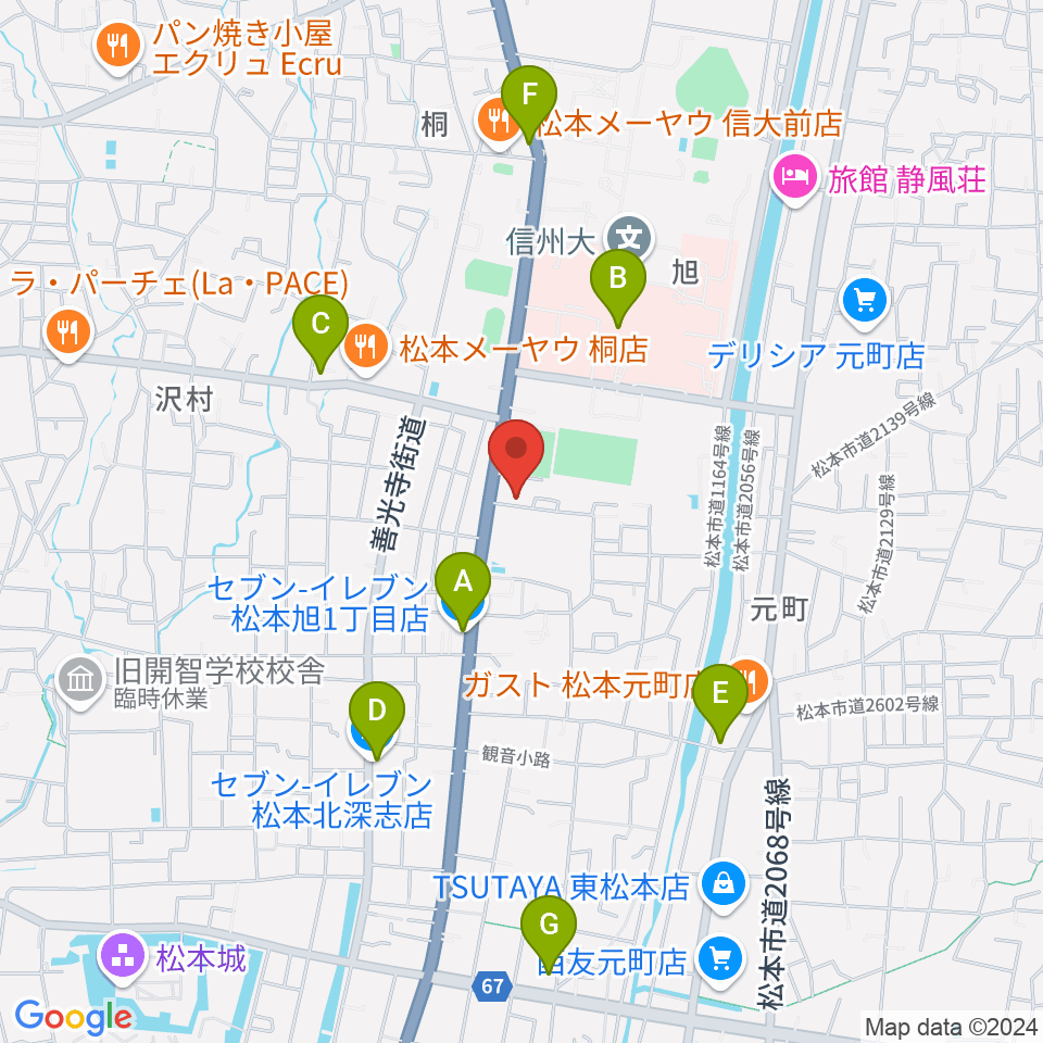 鈴木鎮一記念館周辺のコンビニエンスストア一覧地図