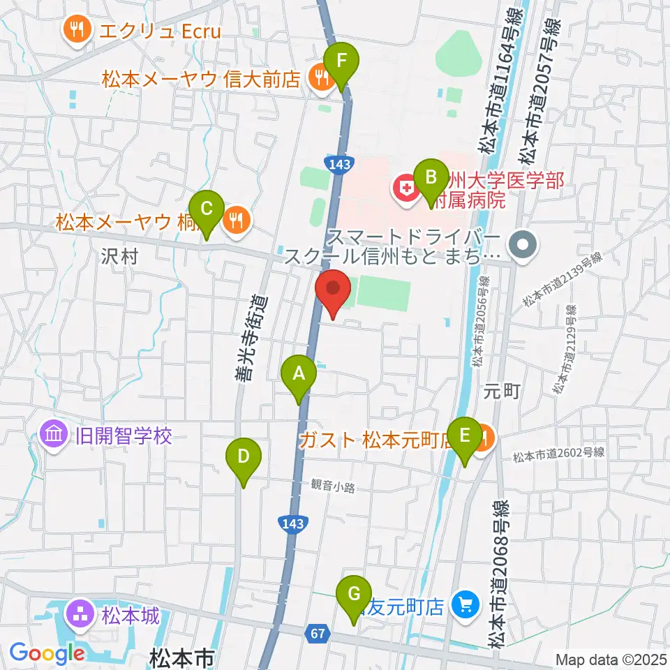 鈴木鎮一記念館周辺のコンビニエンスストア一覧地図