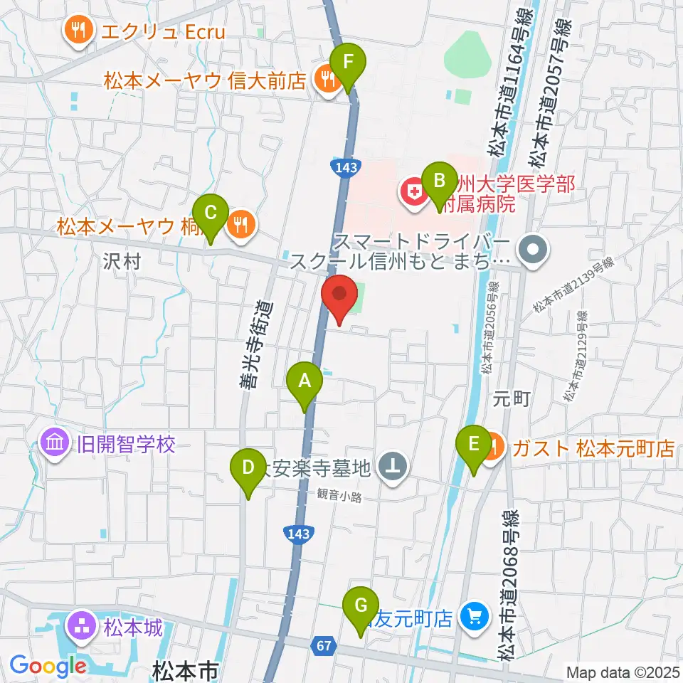 鈴木鎮一記念館周辺のコンビニエンスストア一覧地図