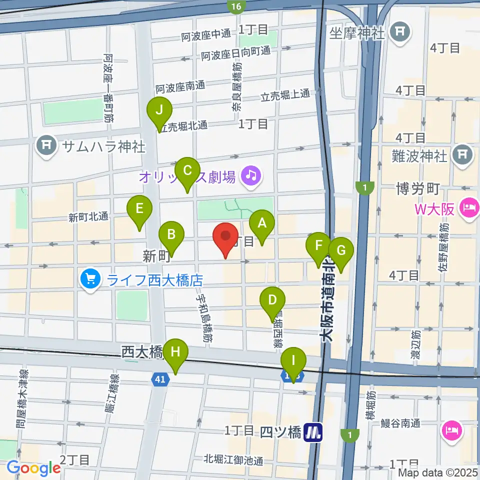 大阪スクールオブミュージック専門学校周辺のコンビニエンスストア一覧地図