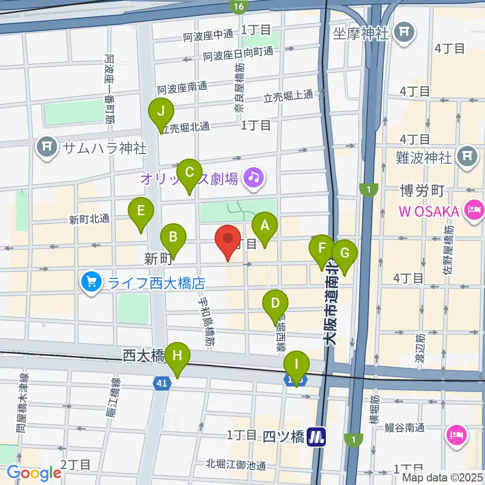大阪スクールオブミュージック専門学校周辺のコンビニエンスストア一覧地図
