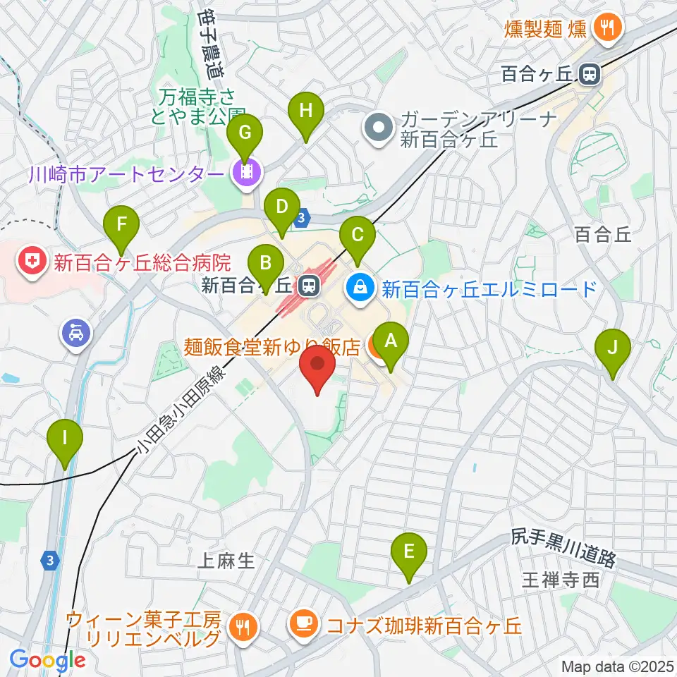 昭和音楽大学周辺のコンビニエンスストア一覧地図
