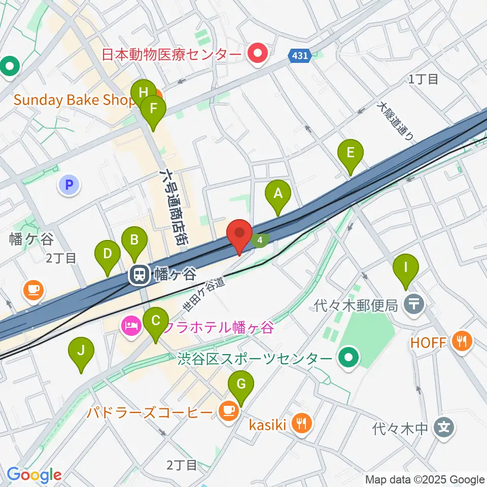 幡ヶ谷リバーススタジオ周辺のコンビニエンスストア一覧地図
