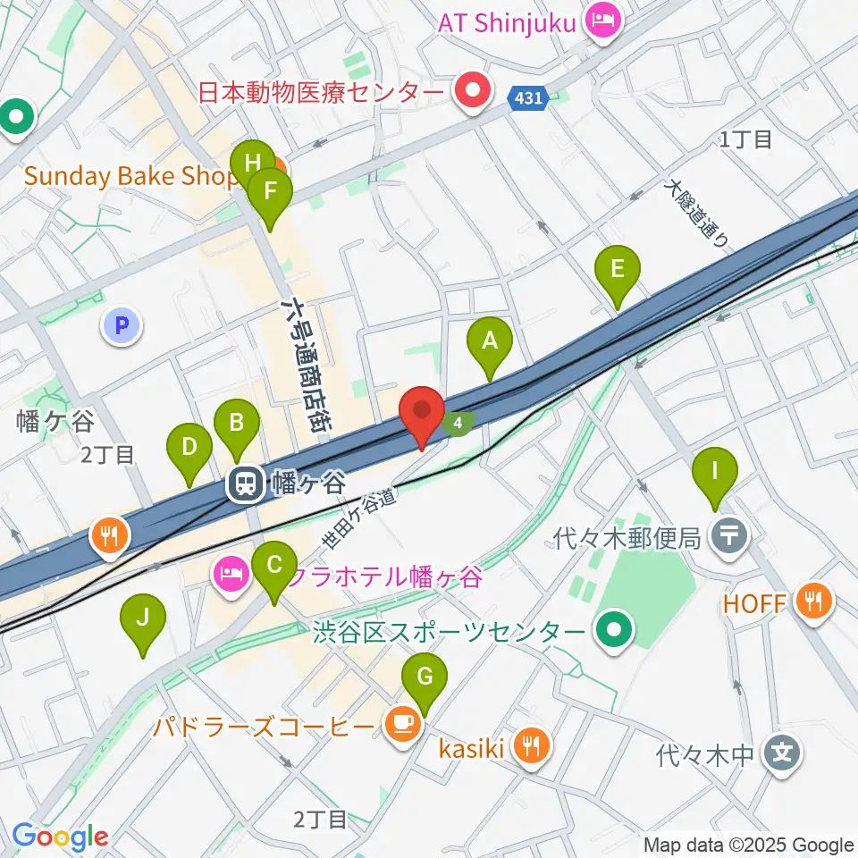 幡ヶ谷リバーススタジオ周辺のコンビニエンスストア一覧地図