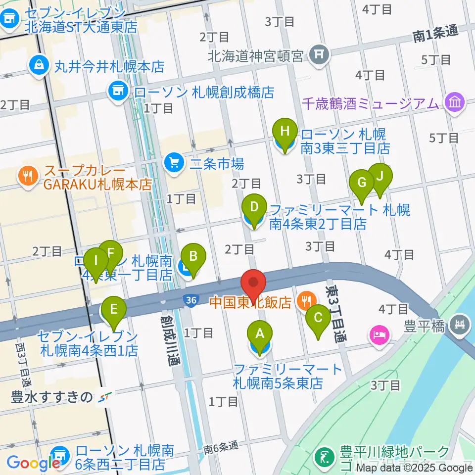 中華二胡学院周辺のコンビニエンスストア一覧地図