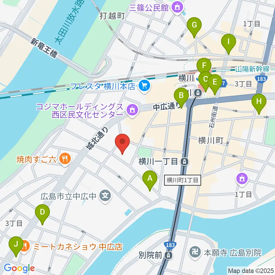 広島コンピュータ専門学校周辺のコンビニエンスストア一覧地図