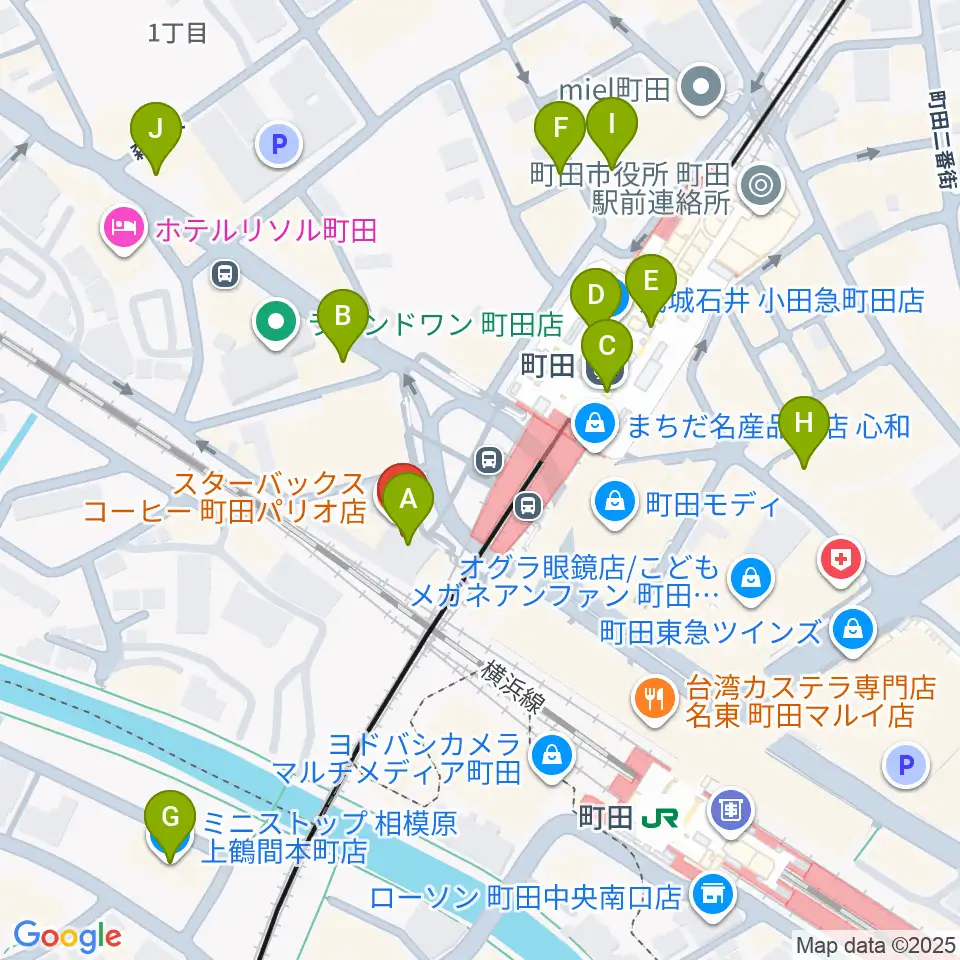 まほろ座MACHIDA周辺のコンビニエンスストア一覧地図