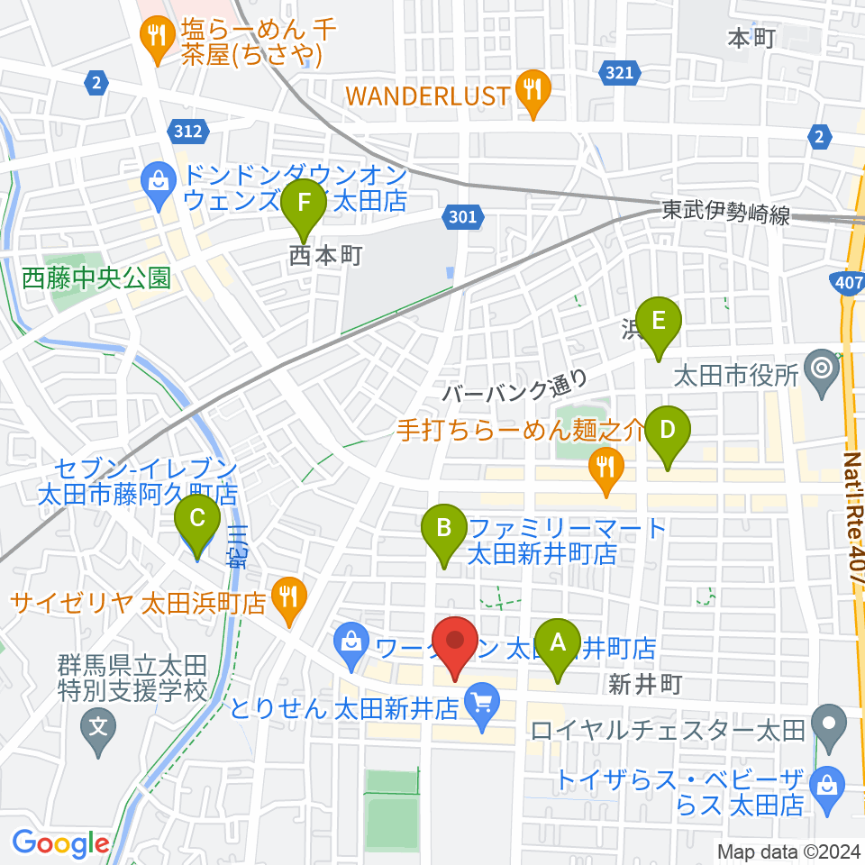 太田エモーション周辺のコンビニエンスストア一覧地図