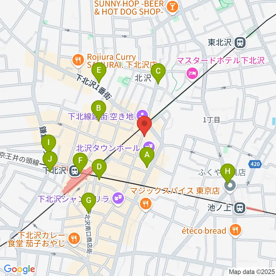 下北沢Music Island O周辺のコンビニエンスストア一覧地図