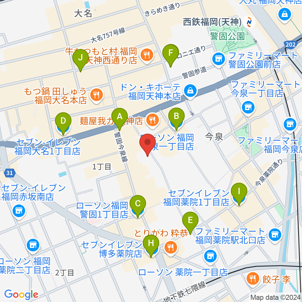 フォレストヒル周辺のコンビニエンスストア一覧地図