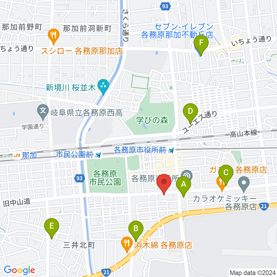 サウンドハンター各務原店 FreeMan周辺のコンビニエンスストア一覧地図