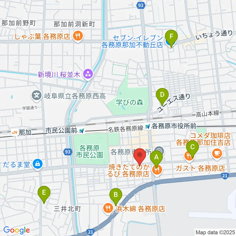サウンドハンター各務原店 FreeMan周辺のコンビニエンスストア一覧地図