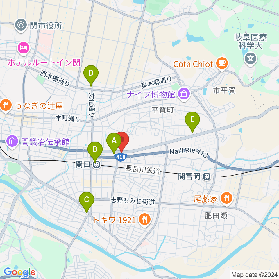 シノダ楽器 旭ヶ丘センター周辺のコンビニエンスストア一覧地図