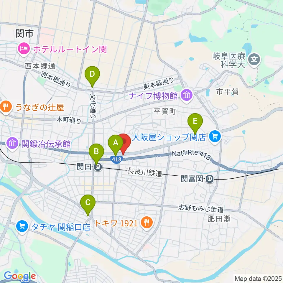 シノダ楽器 旭ヶ丘センター周辺のコンビニエンスストア一覧地図