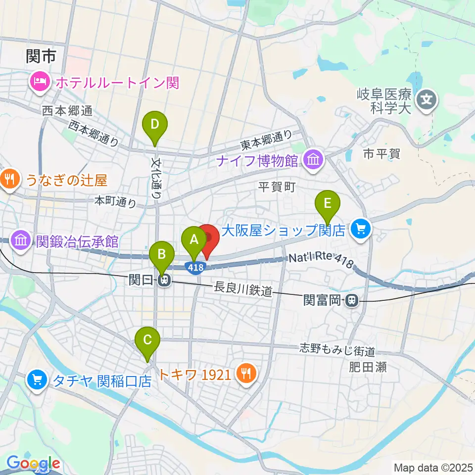 シノダ楽器 旭ヶ丘センター周辺のコンビニエンスストア一覧地図