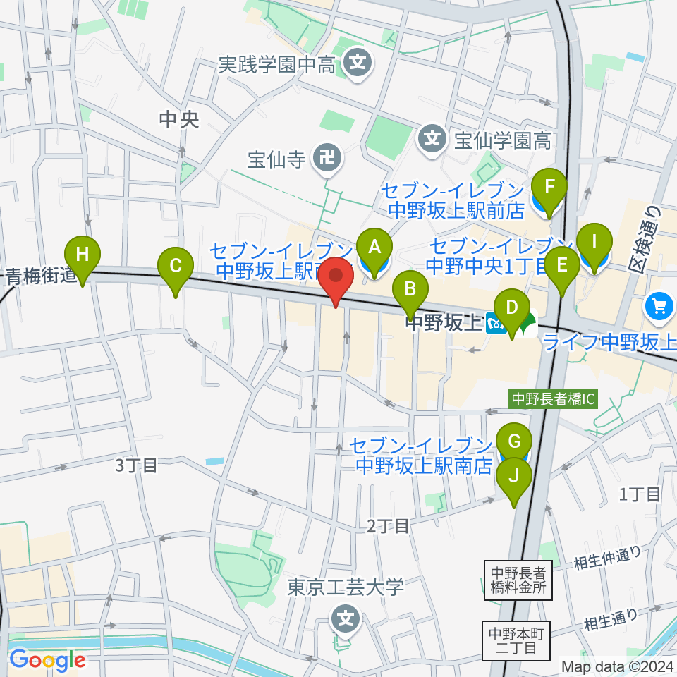 松栄楽器店周辺のコンビニエンスストア一覧地図