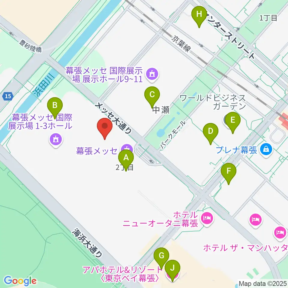 幕張イベントホール周辺のコンビニエンスストア一覧地図