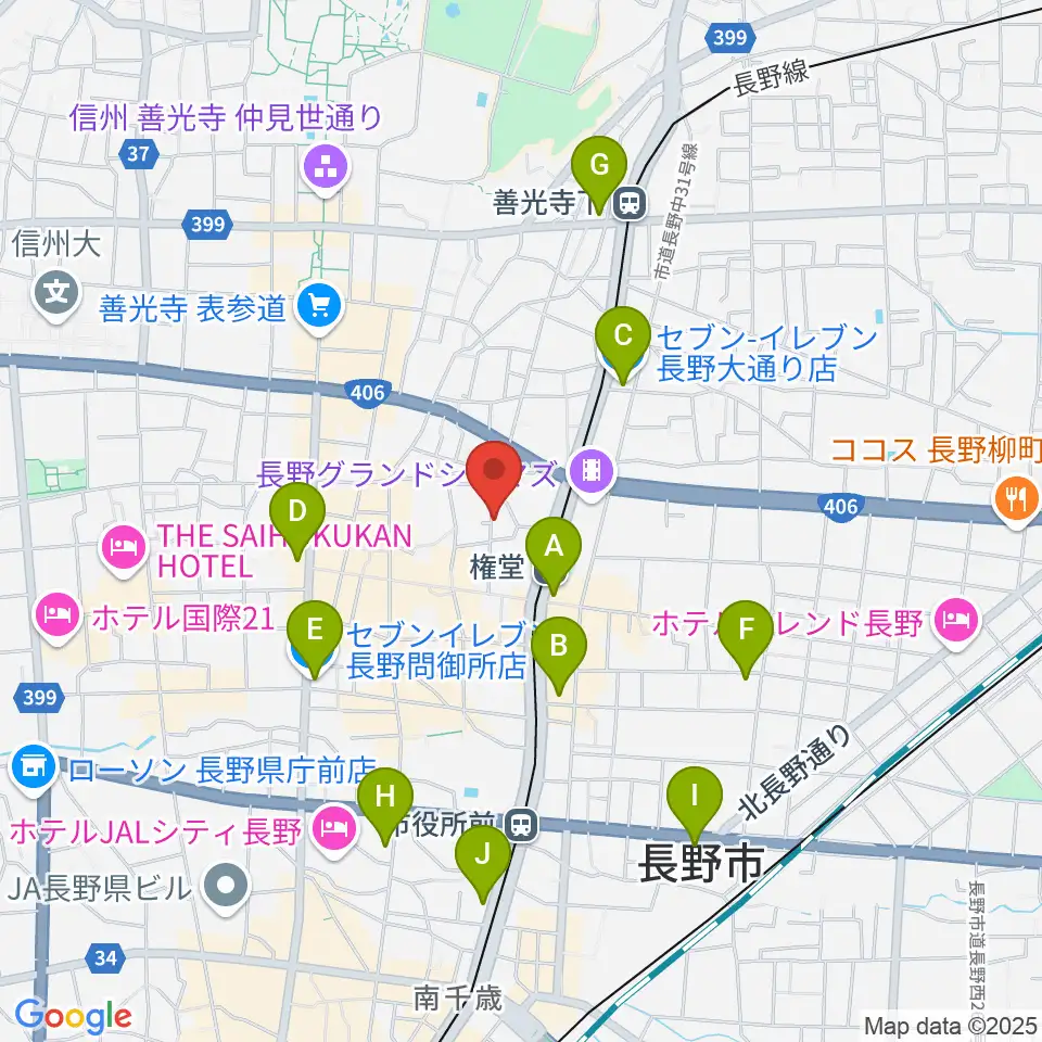 長野ロズベリーカフェ周辺のコンビニエンスストア一覧地図