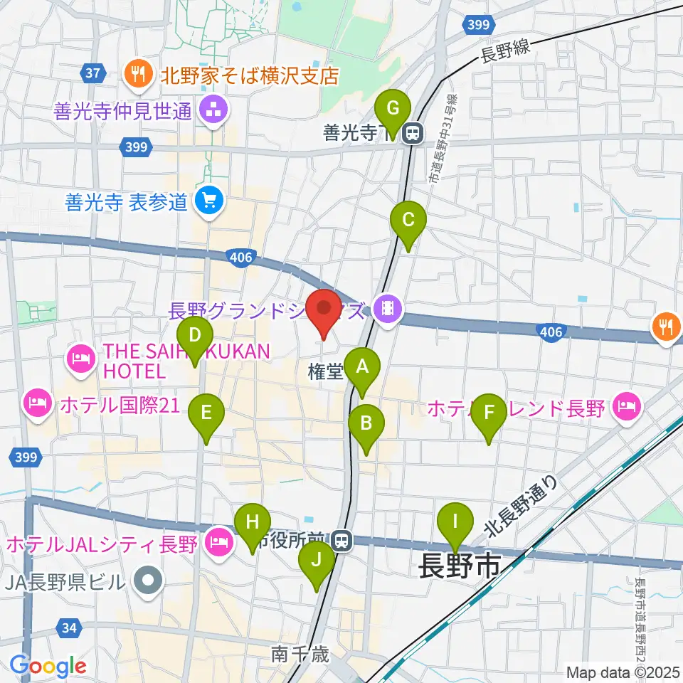 長野ロズベリーカフェ周辺のコンビニエンスストア一覧地図