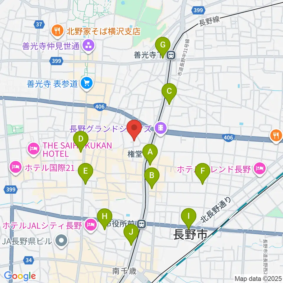 長野ロズベリーカフェ周辺のコンビニエンスストア一覧地図