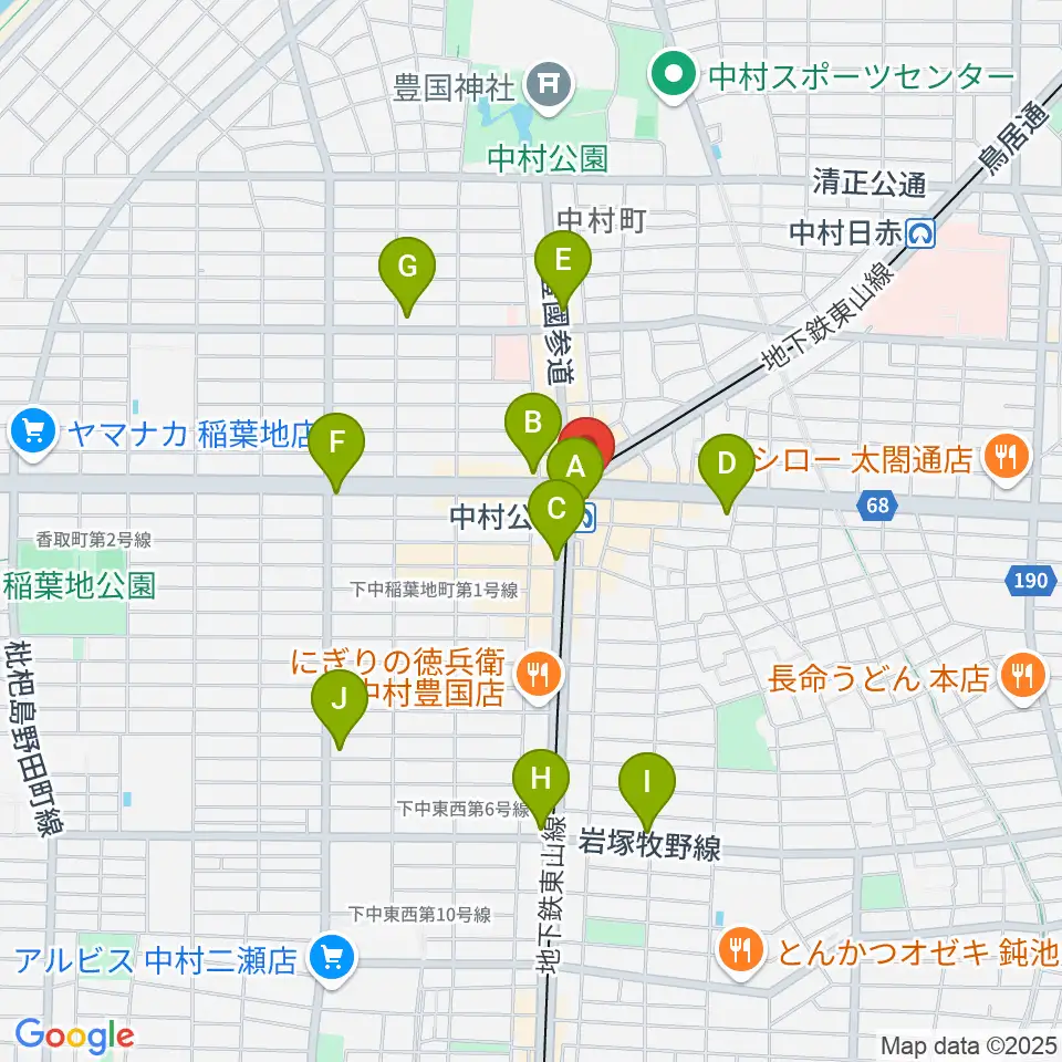 松栄楽器 名古屋店周辺のコンビニエンスストア一覧地図