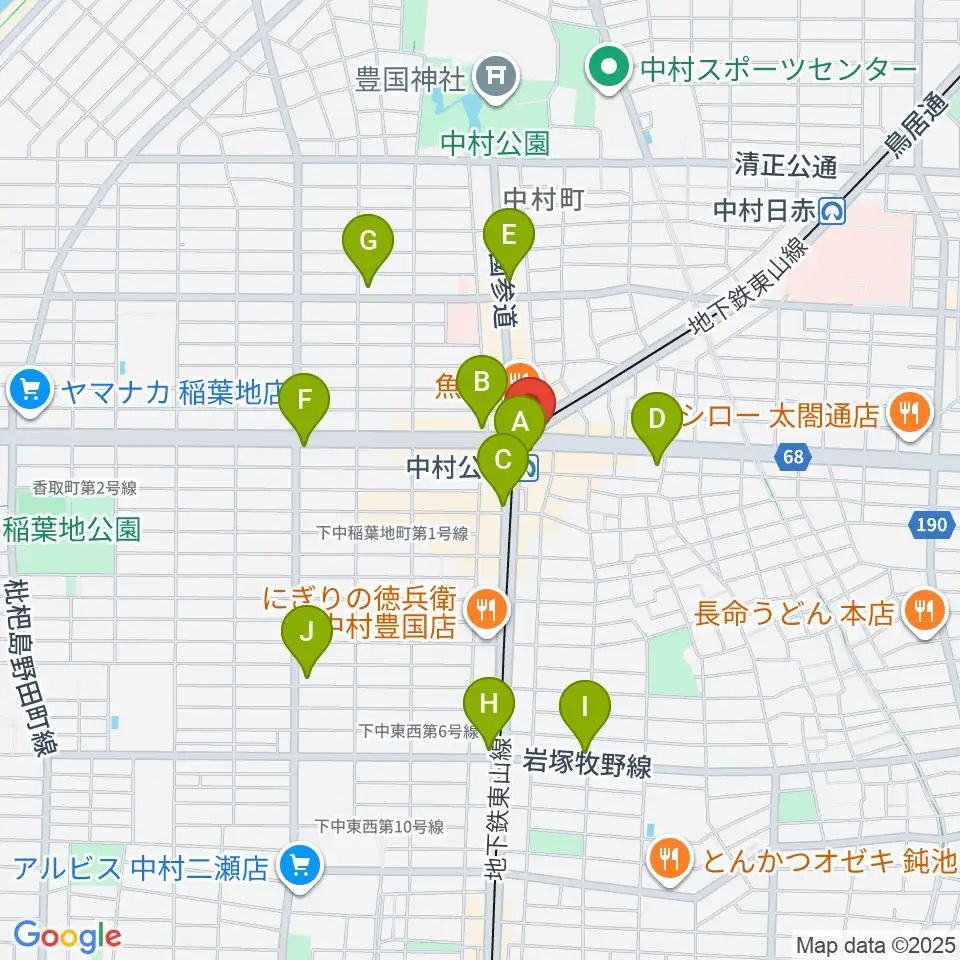 松栄楽器 名古屋店周辺のコンビニエンスストア一覧地図