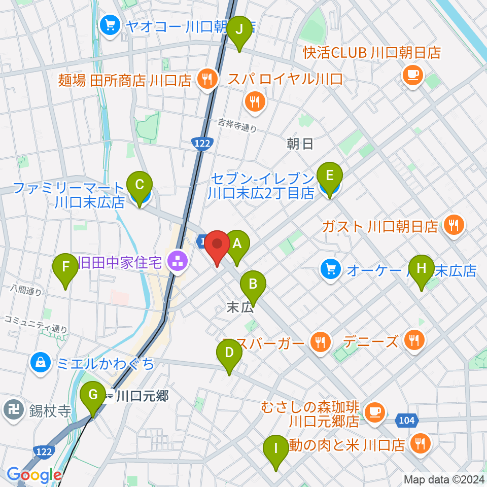 FM川口 856STUDIO周辺のコンビニエンスストア一覧地図