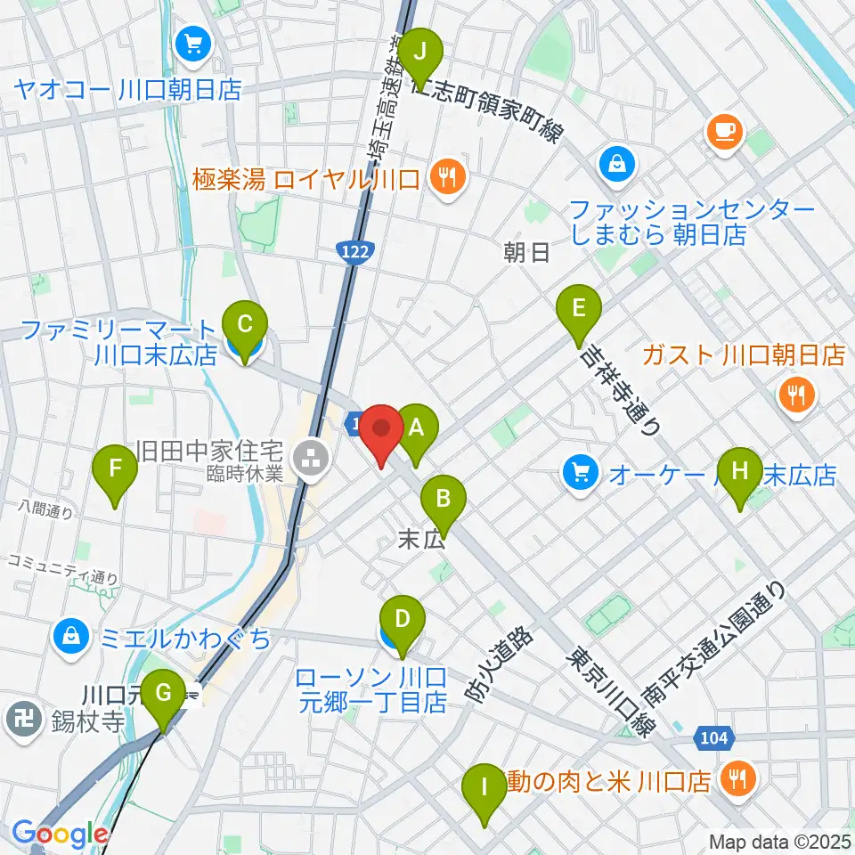 FM川口 856STUDIO周辺のコンビニエンスストア一覧地図