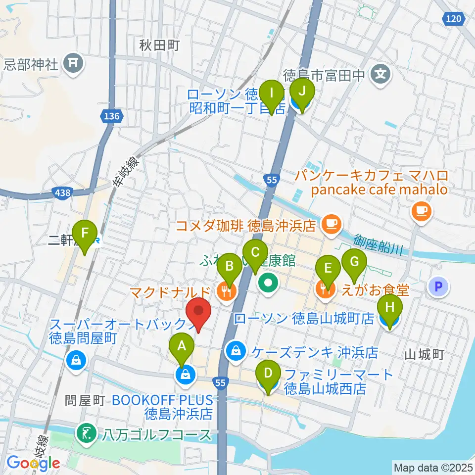 ユニスタイル沖浜周辺のコンビニエンスストア一覧地図