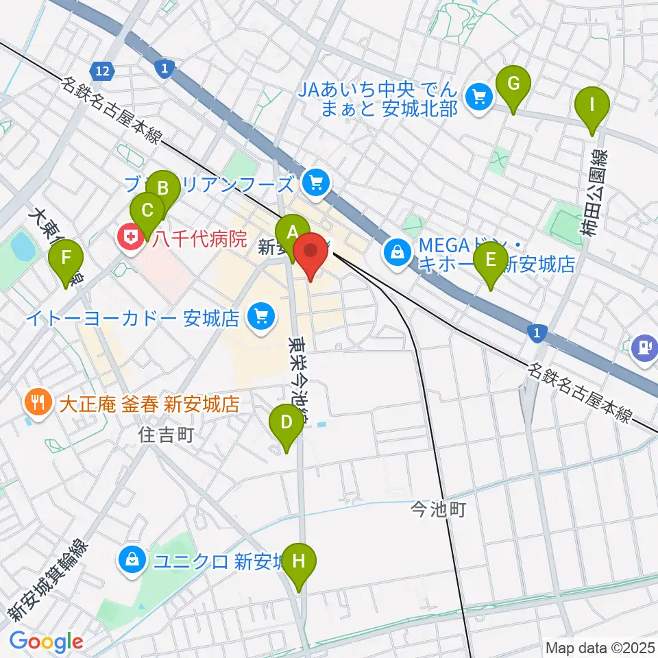 新安城RADIO CLUB周辺のコンビニエンスストア一覧地図