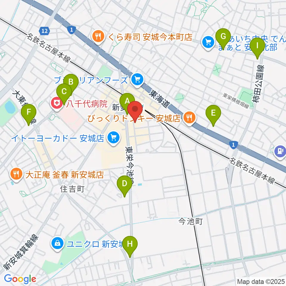 新安城RADIO CLUB周辺のコンビニエンスストア一覧地図