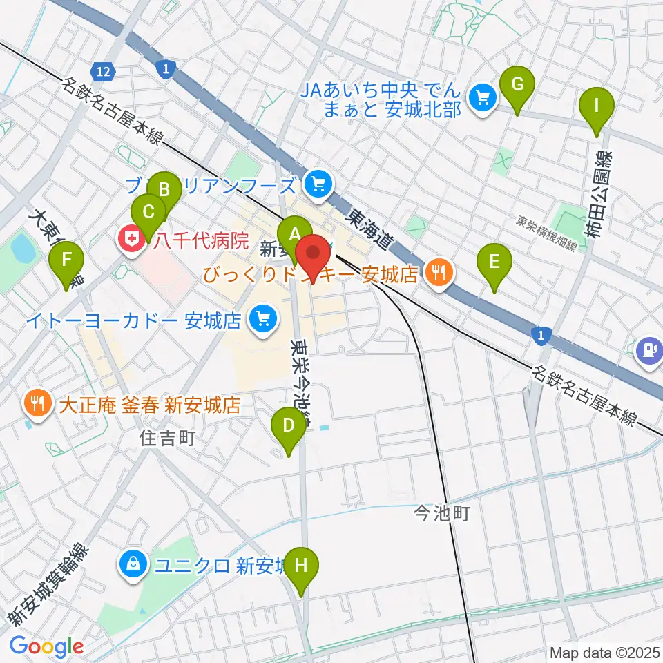 新安城RADIO CLUB周辺のコンビニエンスストア一覧地図