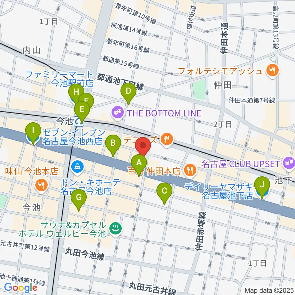 リフレクトスタジオ今池店周辺のコンビニエンスストア一覧地図