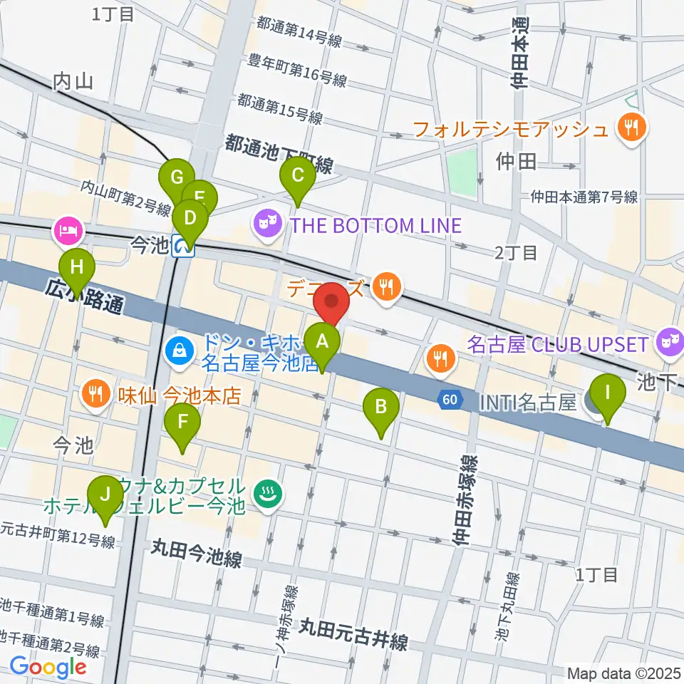 リフレクトスタジオ今池店周辺のコンビニエンスストア一覧地図