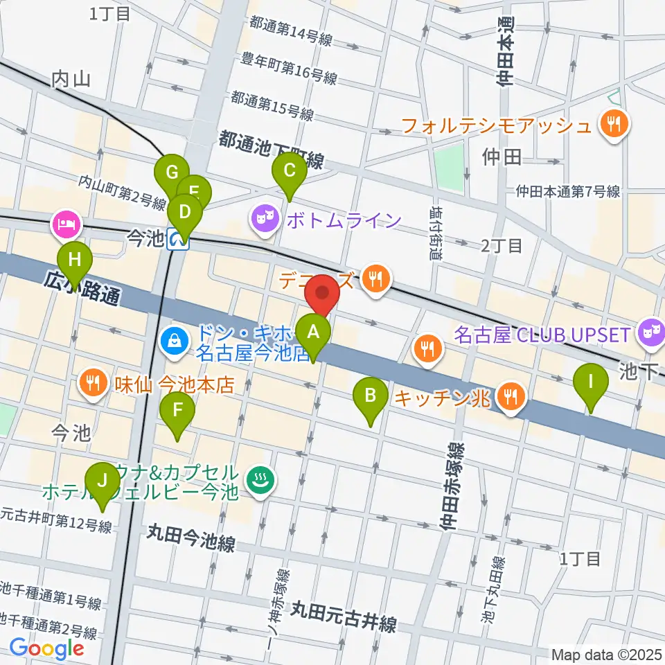 リフレクトスタジオ今池店周辺のコンビニエンスストア一覧地図