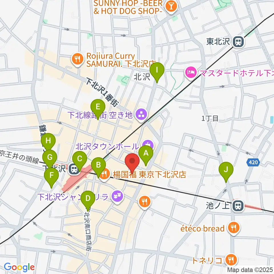 下北沢ろくでもない夜周辺のコンビニエンスストア一覧地図