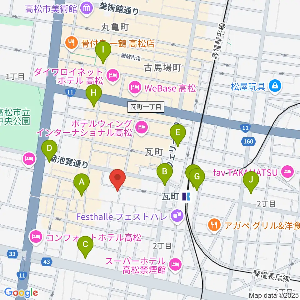 ヒッツギターズ&ミュージック周辺のコンビニエンスストア一覧地図